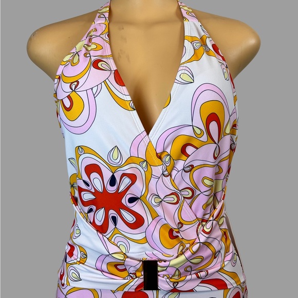 NWT Grace Karin One Piece Retro Print Colorful Swimsuit / Size large - Picture 2 of 11